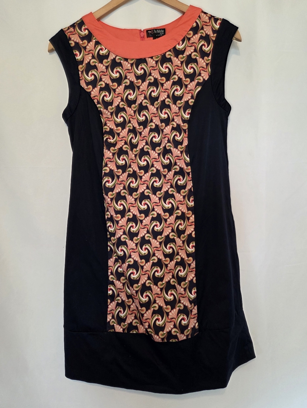 The Webster Miami X Target Preppy Navy Cap Sleeve Fan Pattern Shift Dress